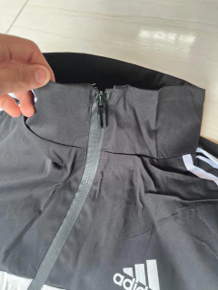 Campera Rompeviento Adidas Forrada Negro/Blanco/VerdeAgua - Lírico Showroom - Tienda Online de Fútbol 