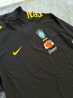 Buzo Térmico Medio Cierre Nike de Brasil Negro - Lírico Showroom - Tienda Online de Fútbol 