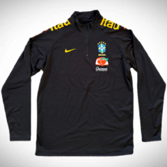 Buzo Térmico Medio Cierre Nike de Brasil Negro - comprar online