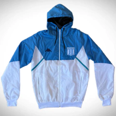 Campera Rompeviento Kappa de Racing Celeste con Blanco - comprar online