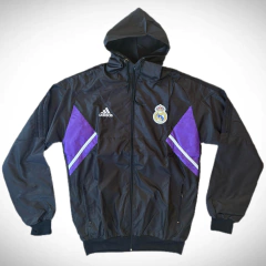 Campera Rompeviento Adidas del Real Madrid Negro con Violeta - comprar online