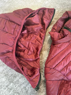 Campera Inflable Columbia Bordó con Piel - tienda online