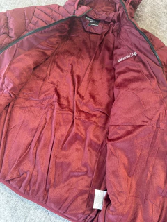 Campera Inflable Columbia Bordó con Piel