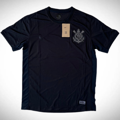 Camiseta suplente de fútbol Nike del Corinthians 2024/25, color negro, con escudo del club y etiqueta colgante.
