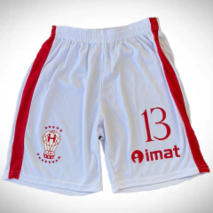 Short Micro Fibra Vinilo Huracán Blanco Número 13 Recorte Rojo - comprar online