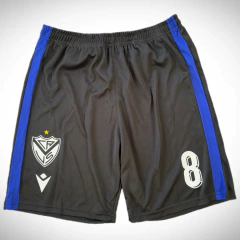 Short Micro Fibra Vinilo Macron de Vélez Sarsfield Negro Número 8 Recorte Azul - comprar online