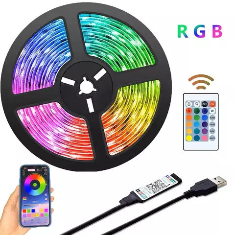 Fita LED Rgb 3528, Controle Remoto Econômico 5m
