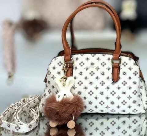 Bolsa Stella- Off- White com Marrom