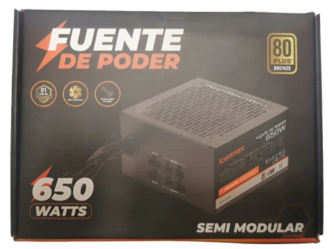 FUENTE DE PODER ICONNEX WATTS 650 80 PLUS BRONZE - comprar en línea