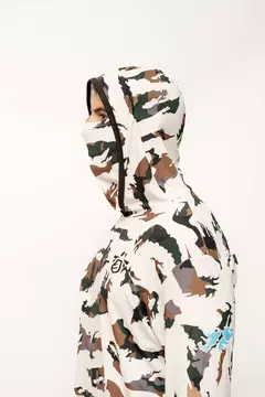 Imagen de Remera Técnica Uv Capucha Y Tapaboca Animal Blanco