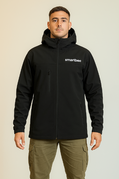 Campera Impermeable Con Capucha Negro - comprar online