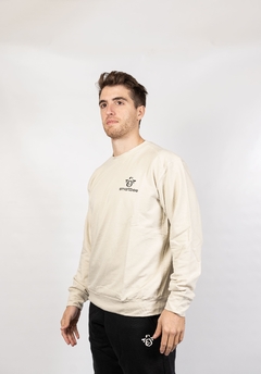 Buzo Elastizado Cuello Redondo Beige en internet