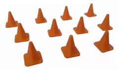CONE PARA MINIATURAS / DIORAMAS / MAQUETES / 1:64 - KIT COM 10 UNIDADES - TKB