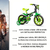 Bicicleta Infantil Masculino NATHOR Preta/Verde - Aro 12 - bike + 3 anos, com rodinhas de segurança - RV Bike e variedades online