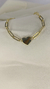 PULSEIRA CORAÇÃO CHAPADO + CARTIE OURO