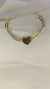 PULSEIRA CORAÇÃO CHAPADO + CARTIE OURO