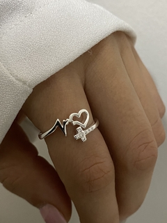 ANILLO VIDA Y CRUZ CUBIC (IMPORTADO) REGULABLE