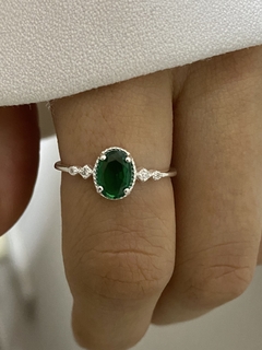ANILLO PIEDRA VERDE CUBIC (IMPORTADO)