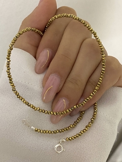 Choker modelo 30 mini cristal facetados dorado - comprar online