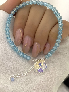 Pulsera cristal swarosvski flor modelo 2 c/extensión