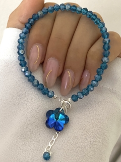 Pulsera cristal swarovski flor modelo 1