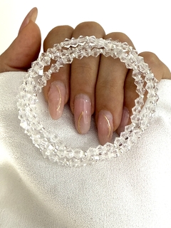 Pulsera cristal bicono traslúcido 3x1 (elastizada)