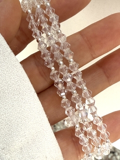 Pulsera cristal bicono traslúcido 3x1 (elastizada) - comprar online