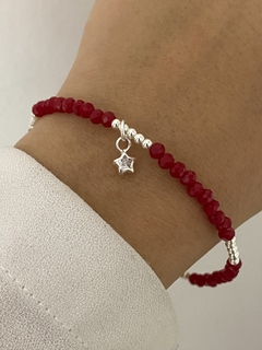 Pulsera roja cristal Estrella CUBIC - comprar online
