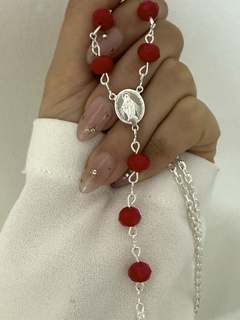 Denario medalla milagrosa cristal rojo 55cm