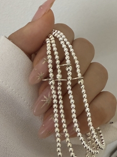 Pulsera elastizada plata importada bolitas 2mm en internet