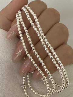 Pulsera elastizada plata importada bolitas 2mm - comprar online
