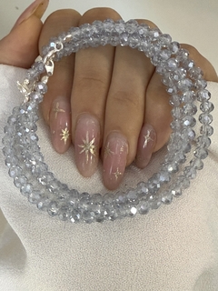 Pulsera cristal celeste tornasol con cierre