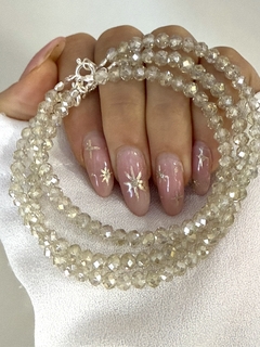 Pulsera cristal dorado tornasol con cierre