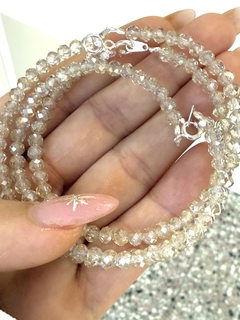 Pulsera cristal dorado tornasol con cierre en internet