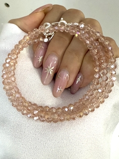 Pulsera cristal rosa con cierre