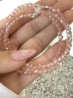 Pulsera cristal rosa con cierre - comprar online
