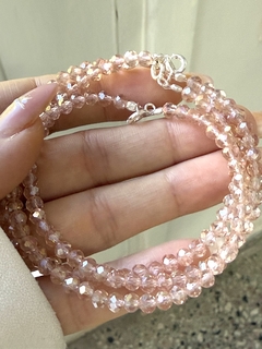 Pulsera cristal rosa con cierre en internet