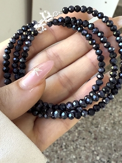 Pulsera cristal negra tornasol (c/cierre) - comprar online