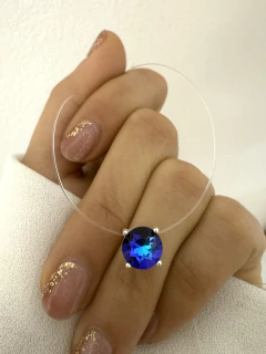 Tanza dije swarovski circulo 8mm azul - comprar online