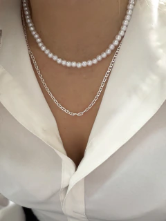 Choker perla (40cm) + cadena (50cm) Modelo 61