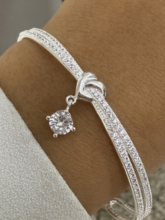 Esclava cubic doble con cadena y cubic colgante - comprar online