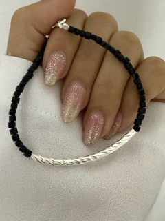 Pulsera cúbito negro y barrita 19 cm (c/cierre) - comprar online