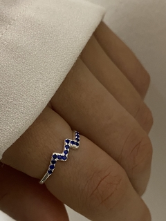 Anillo zig zag azul (Importado)