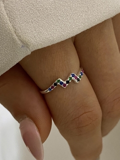 Anillo zig zag multicolor (Importado)