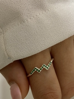 Anillo zig zag verde (Importado)