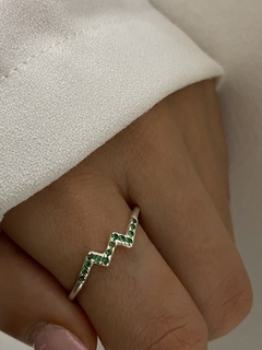 Anillo zig zag verde (Importado) - comprar online