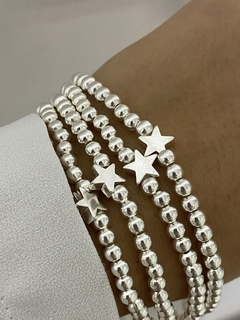 Pulsera modelo 17 bolitas 4mm y estrella (c/cierre) - comprar online