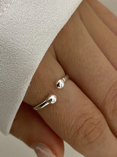 Anillo doble bolita ajustable