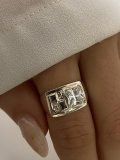 Anillo Plata grande Combinado (blanco)