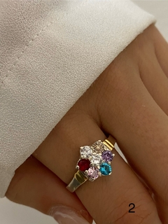 Anillo flor cubic multicolor